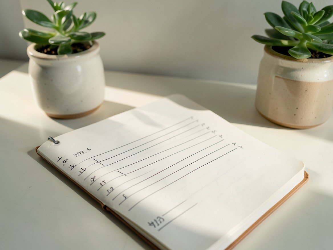 Cuaderno y elementos para planear un ahorro